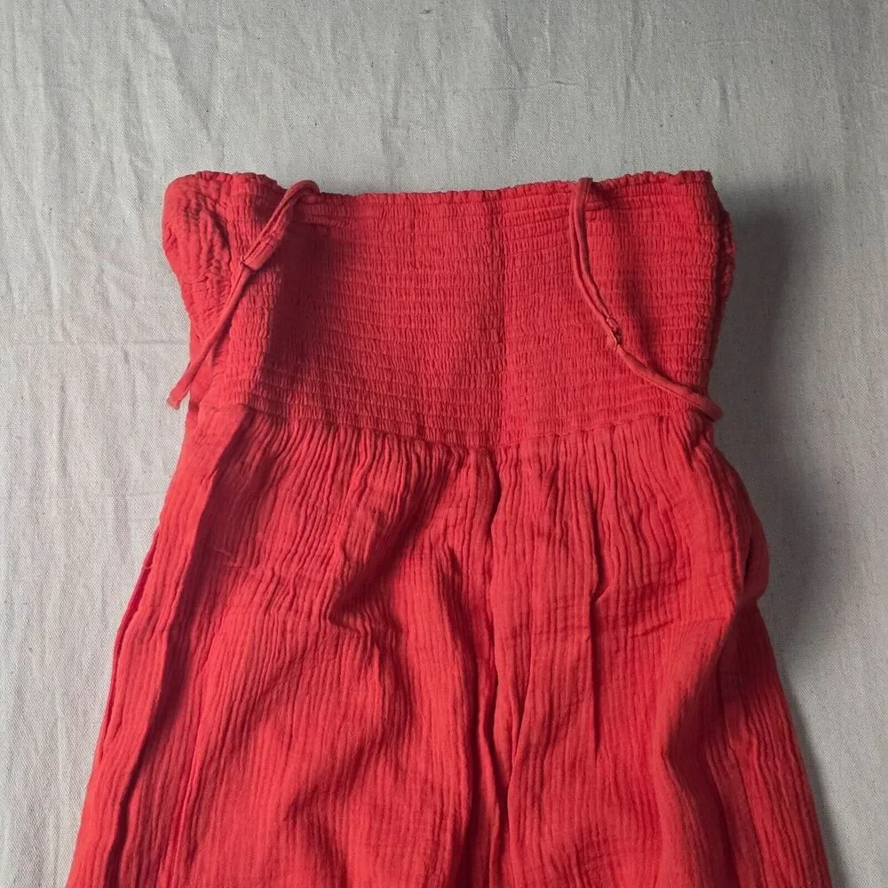 Saturday Sunday Anthropologie Isabel Tie Front‎ Jumpsuit Red Sleeveless Women XS